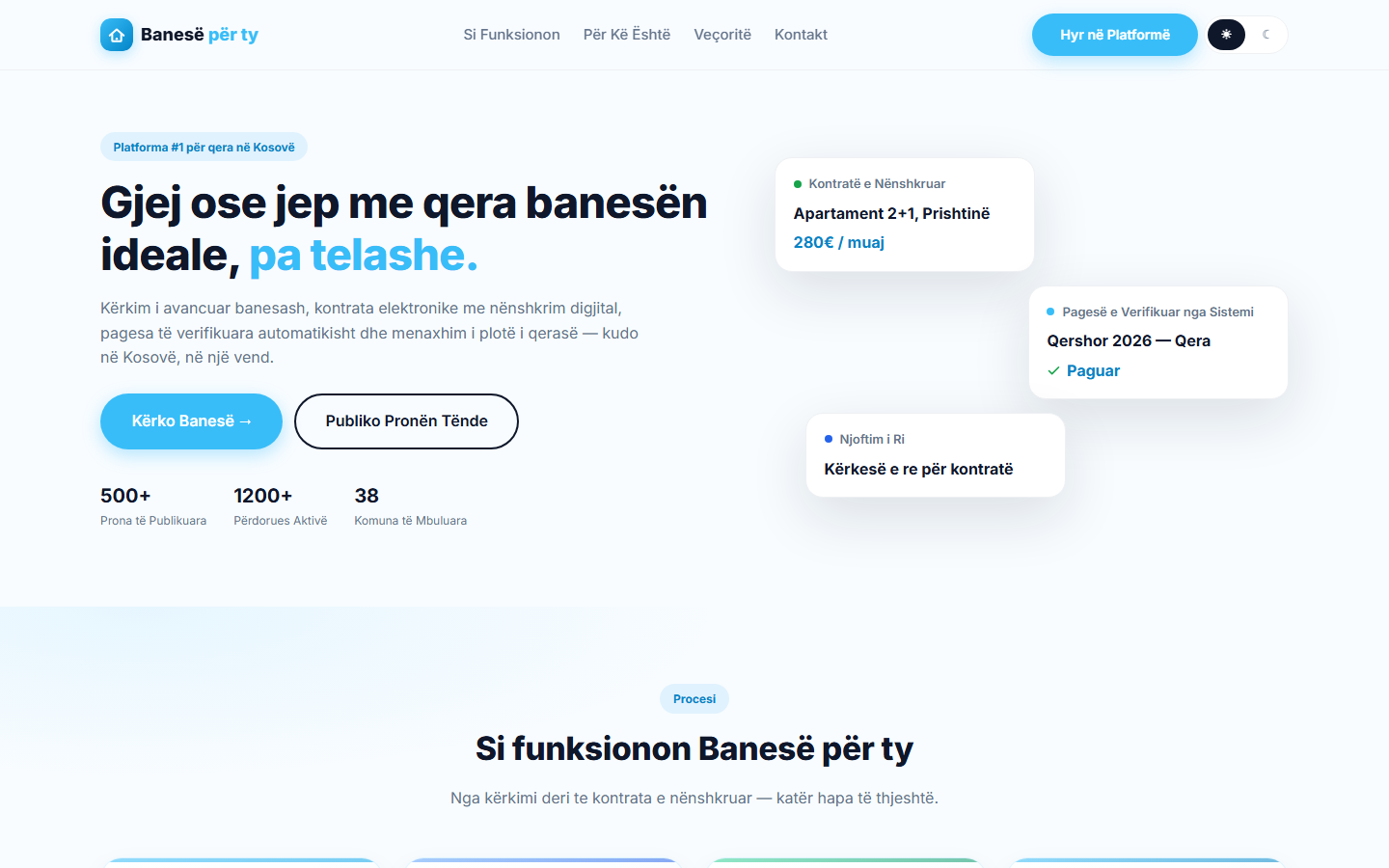 Homepage of Banesë për Ty