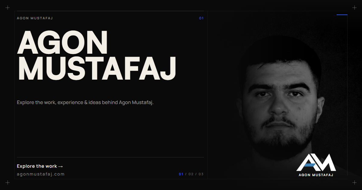 Agon Mustafaj, Computer Science student, web developer and SEO Expert